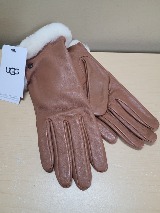 UGG Accessories - UGG Chestnut Leather Sheepskin Cuffs Lined Women's Vent Gloves NWT